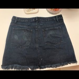 Black denim skirt